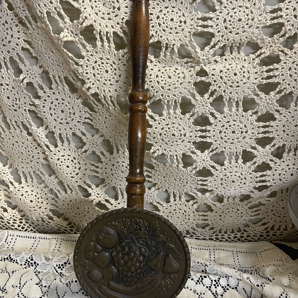 Vintage Brass and Wood Decorative Wall Hanger